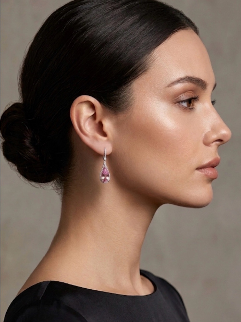 Pink Teardrop Drop Earrings